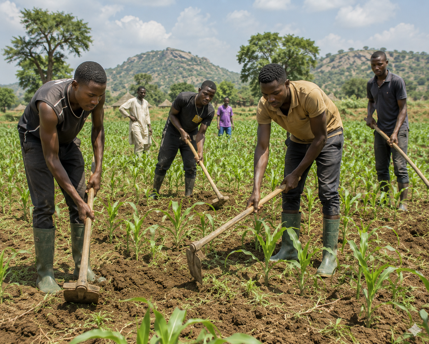 Community members farming in Adamawa State